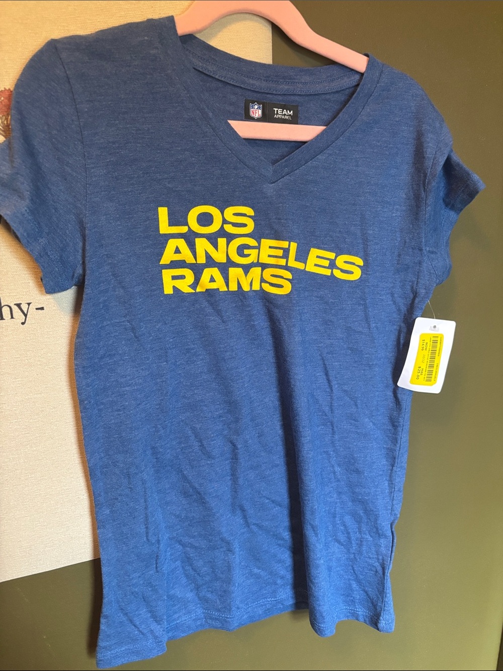 NFL Los Angeles Rams Blue Tee with Yellow Team Text